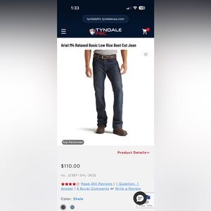 Ariat Men's Straight Jeans - Deep Blue